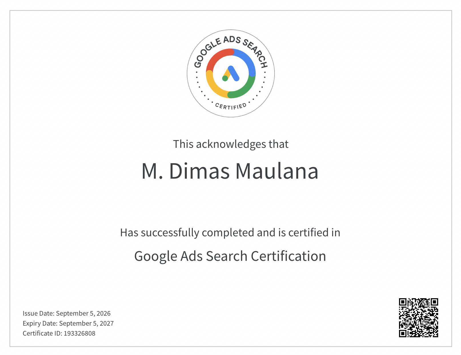 Google Ads Search Certification 2026